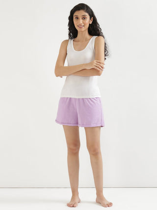 Lilac Airy-Linen Shorts