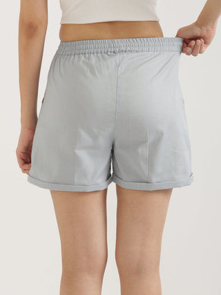 Sky Blue Airy-Linen Shorts