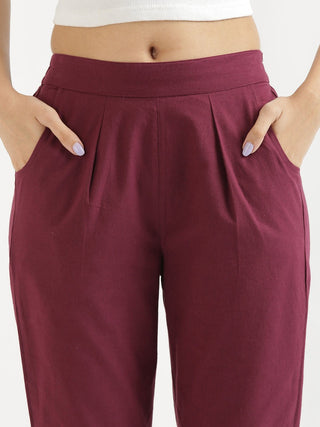 Wine Cotton Pant