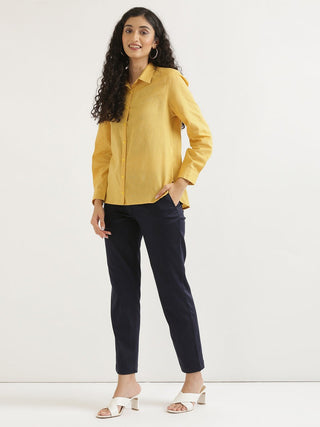 Yellow Airy-Linen Shirt