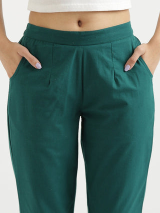 Bottle Green Cotton Pant