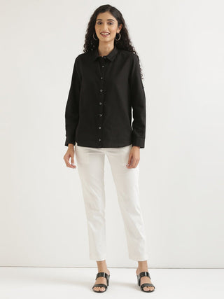 Black Airy-Linen Shirt