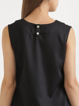 Black V-Neck Sleeveless Top