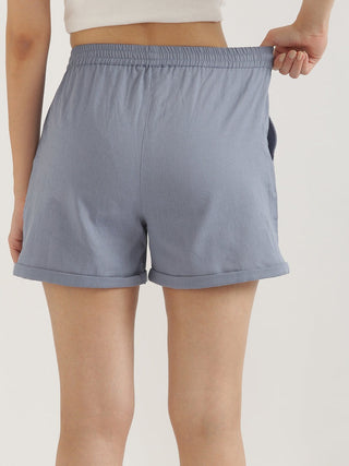 English Blue Airy-Linen Shorts