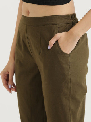 Olive Green Cotton Pant