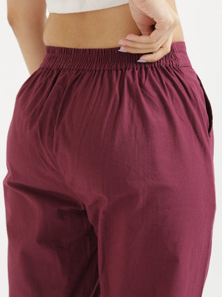 Wine Cotton Pant